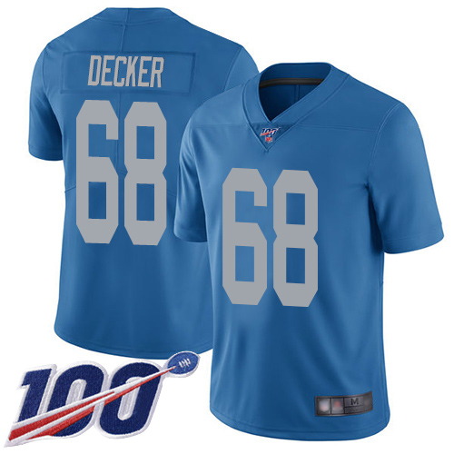 Detroit Lions Limited Blue Men Taylor Decker Alternate Jersey NFL Football #68 100th Season Vapor Untouchable->detroit lions->NFL Jersey